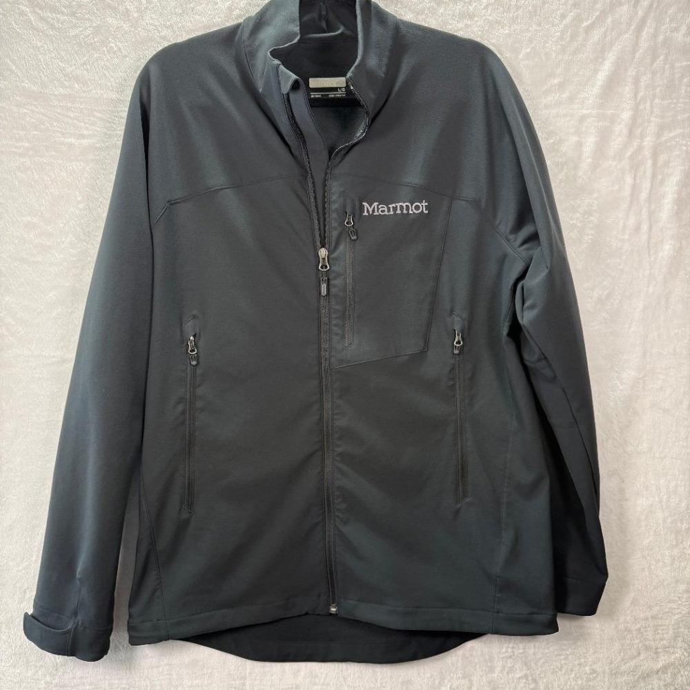 Marmot M3 Softshell Jacket Mens Large Black Full Zip Water Resistant Outdoor